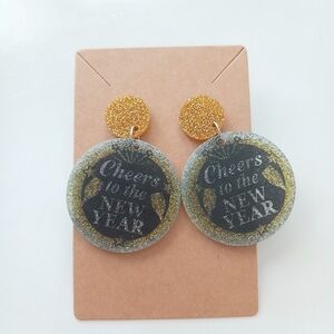 Fashion Jewelry Gold and Black New Year Earrings